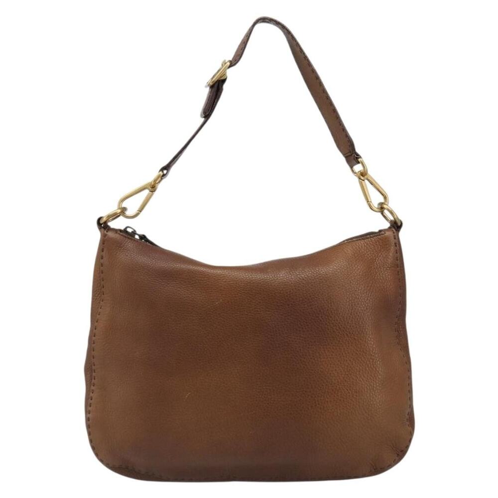 Prada Saffiano Galleria Shoulder Bag Brown